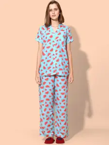 She N She Conversational Printed Night suit