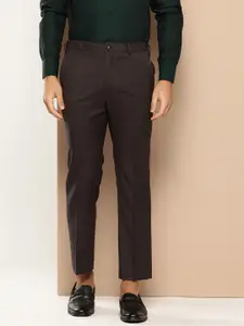 INVICTUS Men Adjustable Waistband Checked Formal Trousers