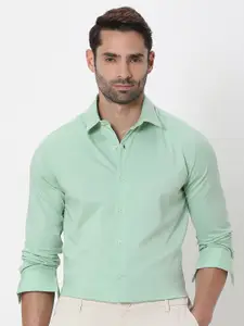 Mufti Slim Fit Spread Collar Casual Shirt