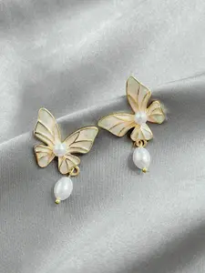 MYKI Gold-Plated Butterfly Drop Earrings