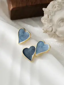 MYKI Gold Plated Heart Shape Studs Earrings
