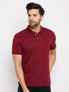 WILD WEST Printed Polo Collar Short Sleeves Cotton T-shirt