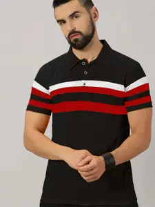 AUSK Striped Polo Collar T-shirt