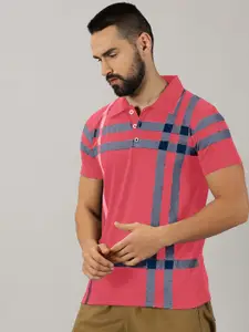 AUSK Checked Polo Collar Short Sleeves Regular T-shirt