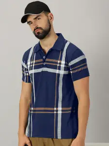 AUSK Checked Polo Collar Short Sleeves Regular T-shirt