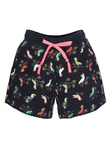 PLUM TREE Girls Birds Printed Pure Cotton Shorts