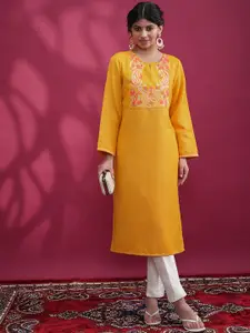 Vishudh Embroidered Flared Sleeves Thread Work Kurta