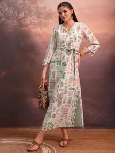 Vishudh Ethnic Motifs Print Maxi Dress