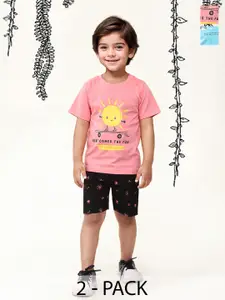 Toonyport Boys Pack Of 2 Printed T-shirt with Shorts