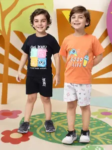 Toonyport Boys Pack Of 2 Printed T-shirt with Shorts