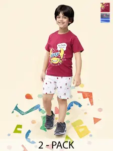 Toonyport Boys Pack Of 2 Printed T-shirt with Shorts