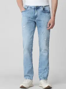 Mufti Men Slim Fit Mildly Distressed Heavy Fade Stretchable Jeans