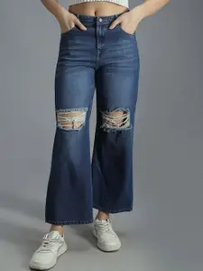 High Star Women 90's Baggy Stretchable Distress Cotton Jeans