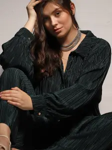 VERO MODA CURVE Striped Long Sleeves Casual Shirt