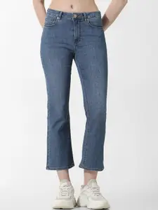 ONLY Women High Rise Cropped Flared Jeans