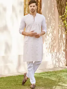See Designs Regular Sequinned Pure Cotton Kurta with Pyjamas