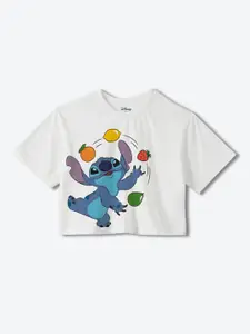 YK Disney Girls Disney Graphic Printed Pure Cotton Boxy T-shirt