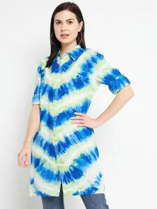 Ruhaans Classic Tie & Dye Longline Casual Shirt