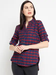 Ruhaans Women Classic Checked Casual Shirt