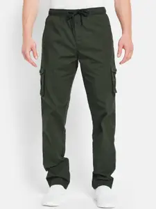 Octave Men Mid-Rise Cotton Cargo Track Pants