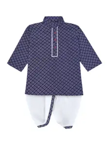 BAESD Boys Ethnic Motifs Printed Regular Straight Kurta With Dhoti Pants