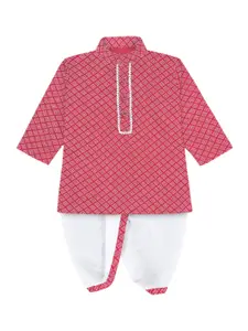 BAESD Boys Ethnic Motifs Printed Regular Straight Kurta With Dhoti Pants