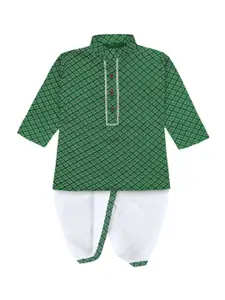BAESD Boys Ethnic Motifs Printed Regular Straight Kurta With Dhoti Pants