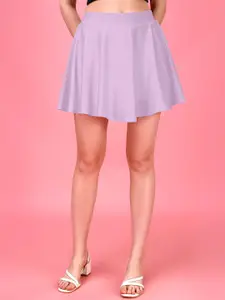 Trendmalls Above Knee Length Skirt With Attached Shorts