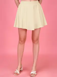 Trendmalls Above Knee Length Skirt With Attached Shorts