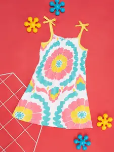 Pantaloons Baby Infant Girls Floral Print Cotton A-Line Dress