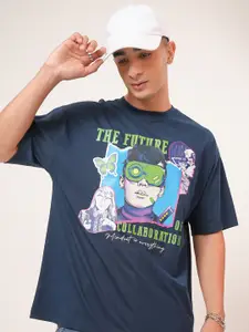 HIGHLANDER Graphic Printed Drop-Shoulder Sleeves Oversized T-shirt