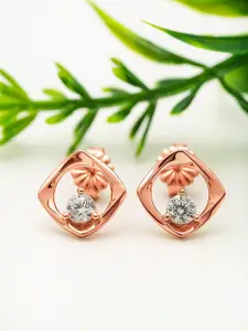 SILBERRY 925 Sterling Silver Rose Gold Plating Studs Earrings