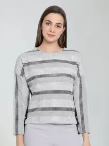 Moda Elementi Striped Extended Sleeves Top