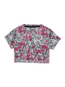 Puma TRAIN FAVORITE Girls Printed Relaxed Fit Crop T-Shirt