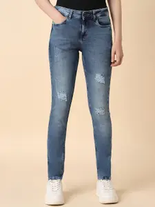 Allen Solly Woman Slim Fit Low Distress Light Fade Stretchable Jeans