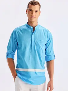 Red Flame Cotton Strigth Kurta