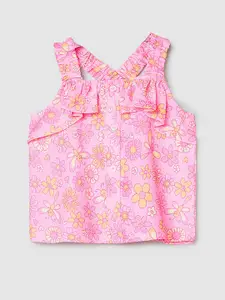 max Infants Floral Printed Shoulder Straps Regular Top