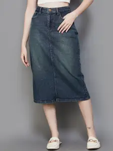 Xpose Denim Pencil Midi Skirt