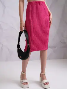 Tokyo Talkies Pencil Knee Length Skirt