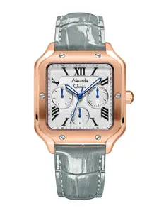 Alexandre Christie Women Embellished Dial & Leather Textured Straps Analogue Multi Function Watch