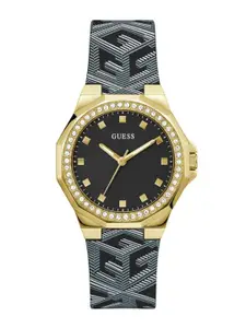 GUESS Women Brass Embellished Dial & Straps Analogue Watch GW0598L2