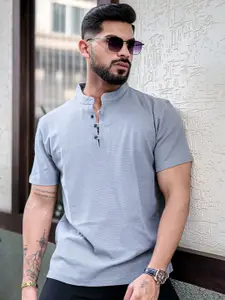 Maniac Henley Neck Cotton Slim Fit T-shirt