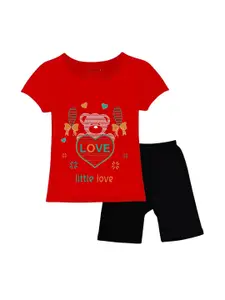 CoolTees4U Girls Printed T-shirt with Shorts