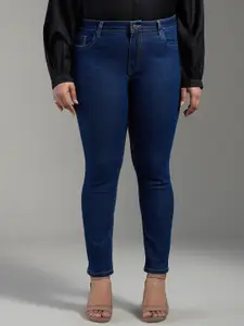 20Dresses Women Plus Size Blue SS24 ELPP Jeans Skinny Fit Mid-Rise Stretchable Jeans