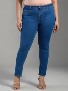 20Dresses Women Plus Size Blue SS24 ELPP Jeans Skinny Fit Mid-Rise Stretchable Jeans