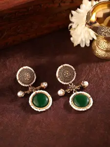 Priyaasi Gold-Plated Beads Beaded Contemporary Drop Earrings