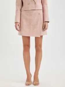 DeFacto Checked Mid Rise A-Line Skirt