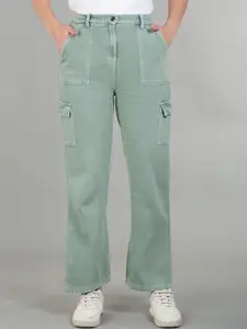 The Roadster Lifestyle Co Women Flared-Fit No Fade Cargo Jeans