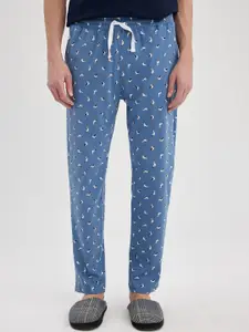 DeFacto Printed Straight Pure Cotton Lounge Pants