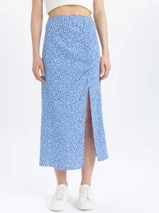 DeFacto Floral Printed A-Line Straight  Skirt